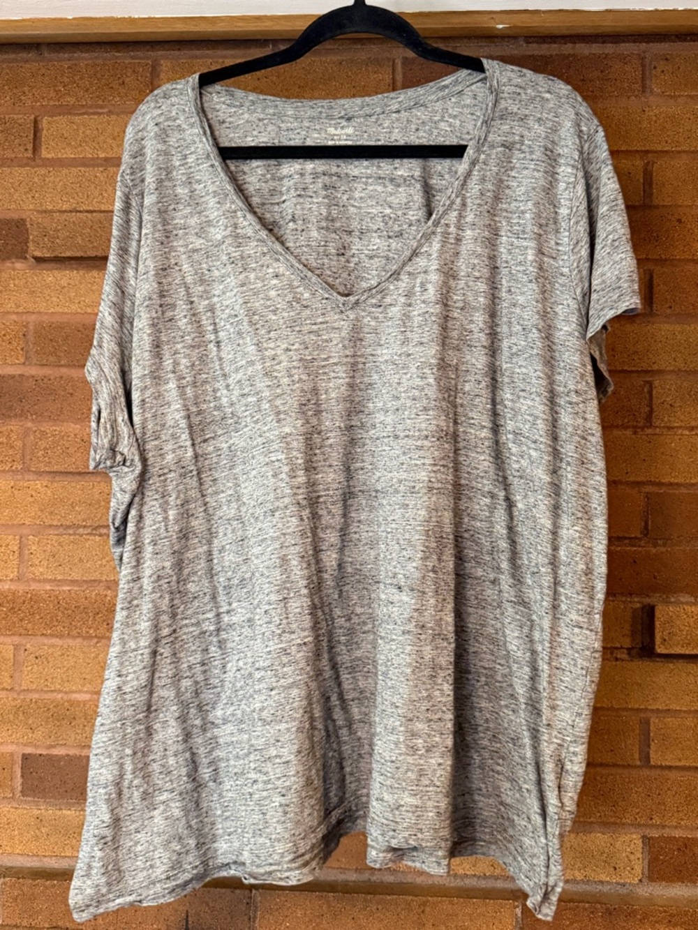 Madewell Relaxed Fit V-Neck Short Sleeve Top - Heather Gray